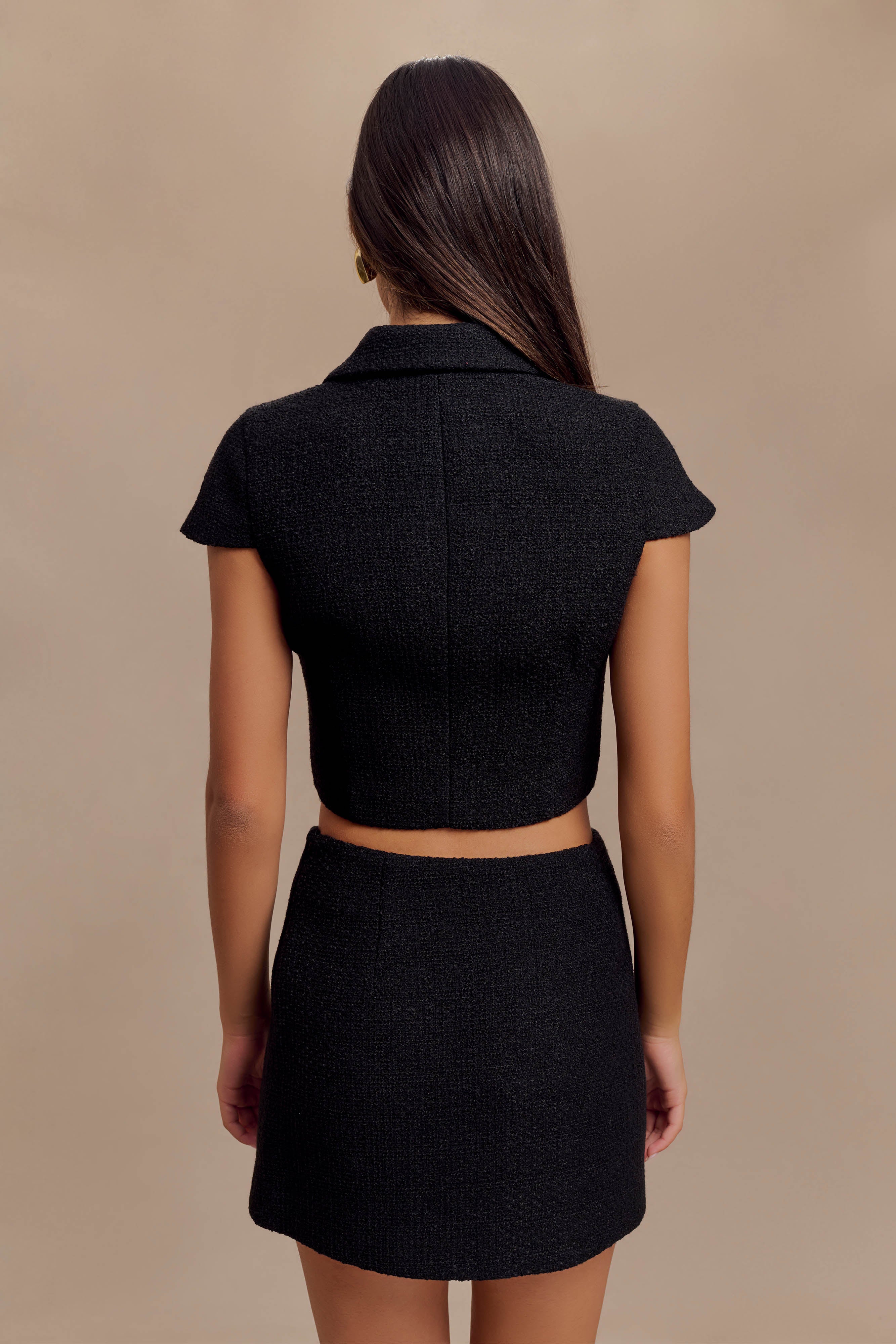 Parisa Boucle Skirt - Black
